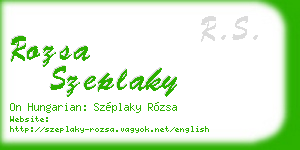 rozsa szeplaky business card